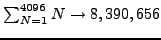 $\sum_{N=1}^{4096} N
\rightarrow 8,390,656$