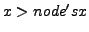 $x > node's x$