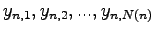 $ y_{n,1},y_{n,2},...,y_{n,N(n)}$
