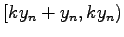 $ [ky_n+y_n,ky_n)$