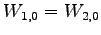 $ W_{1,0}=W_{2,0}$