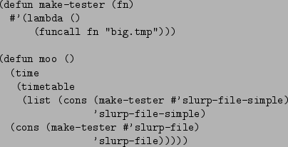 \begin{figure}\begin{verbatim}(defun make-tester (fn)
...